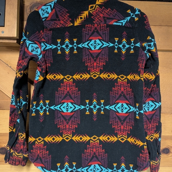 Rock and Roll Denim Medium Southwestern Print Shirt Jacket Western Snap Cowboy - Picture 10 of 12